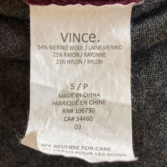Vince Merino Wool Blend Long Sleeve Sweater Small - Picture 7 of 8